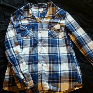 Blue, purple, and white Flannel