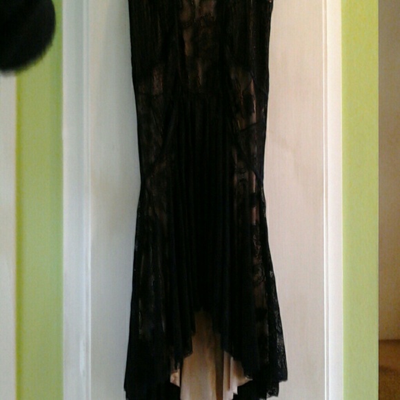 Bebe midi high-low lace skirt