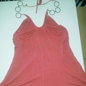 Coral Flowy Halter Top