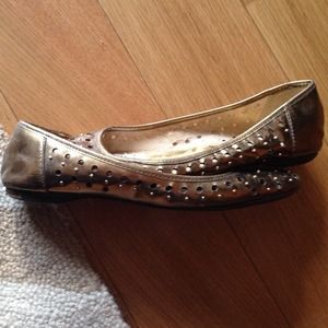 Gold metallic michael kors flats