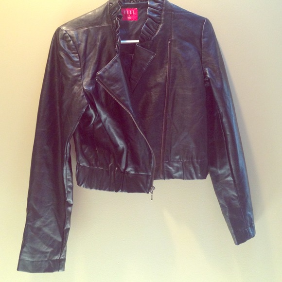 Black Faux-leather jacket