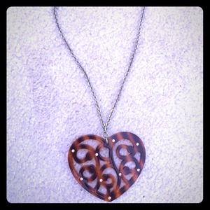 Tortoise shell heart necklace