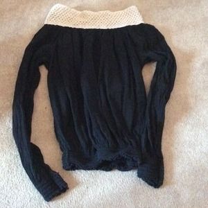 Black shoulder top