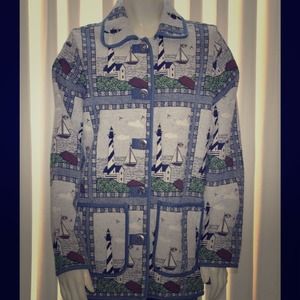 Nautical Lighthouse Coat Size Medium