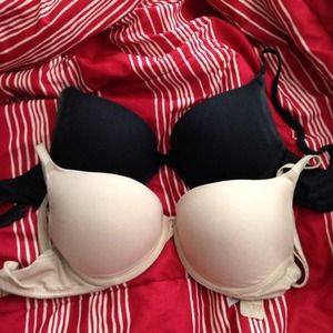 Two pink push up bras