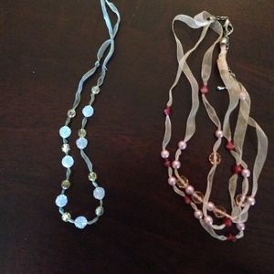 two jcrew beaded necklaces