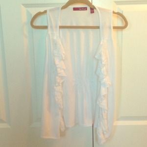 White sleeveless cardigan