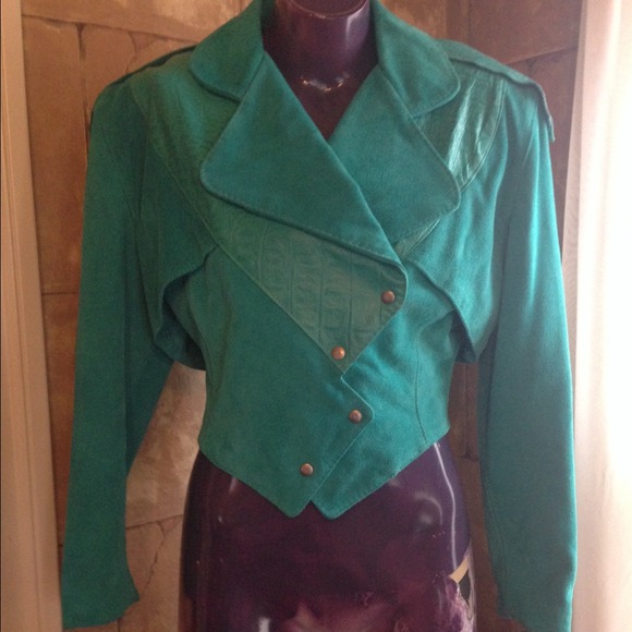 Vintage Green Leather Jacket!