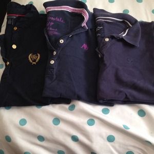 navy blue polo from American Eagle , Aero , & TH