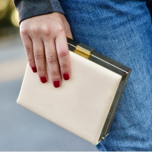 Handbags - New white cream ivory box clutch purse