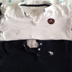 A&F navy & white polos , medium , women's