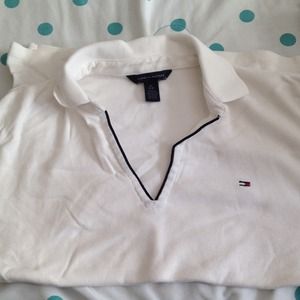white Tommy Hilfiger polo