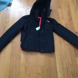 Hollister navy blue and pink jacket
