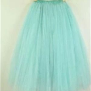SOLD IN BUNDLE New Mint Tulle Skirt