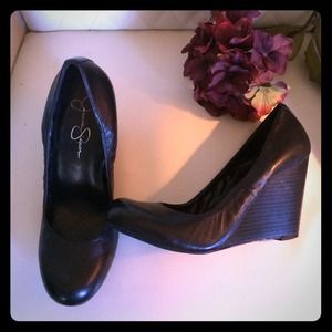 Jessica Simpson Black Capri Wedge Pump 8.5