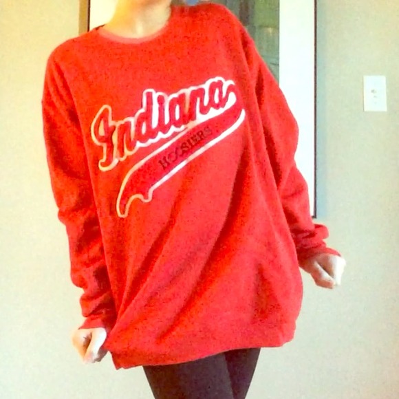 Red oversized Indiana Hoosiers sweatshirt