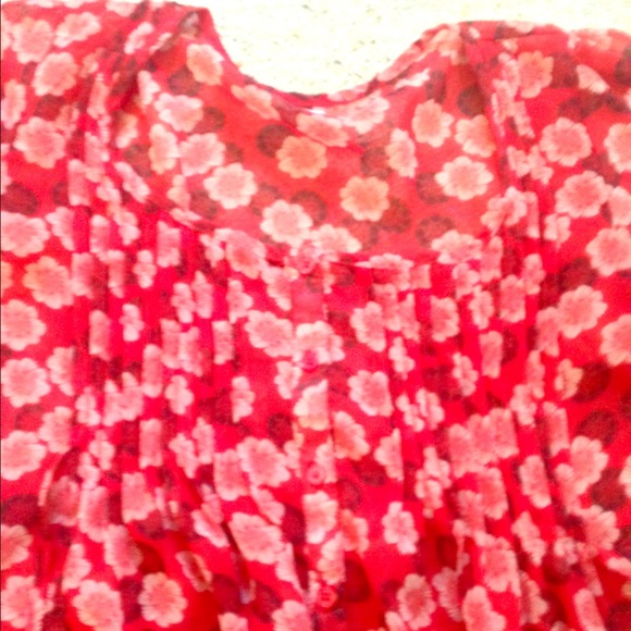 Floral red baby doll dress