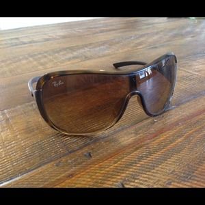 Ray Ban Tortoise Shell Wrap Sunglasses with Case