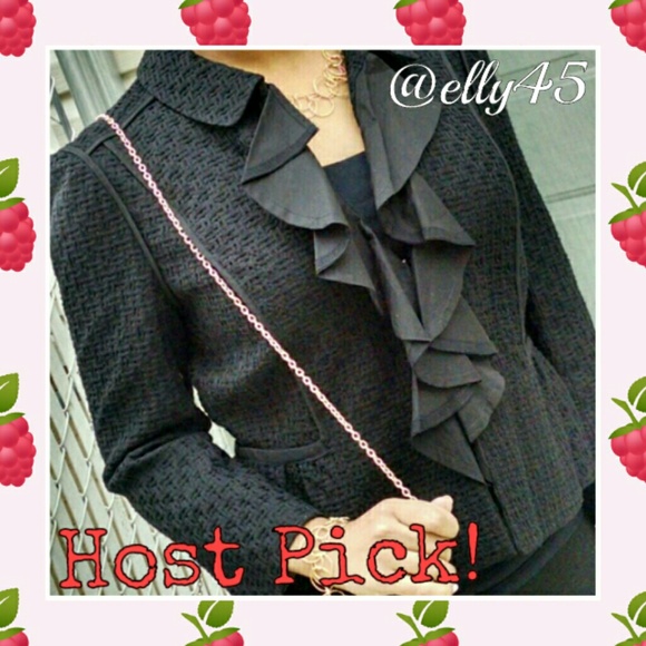 LOFT Jackets & Blazers - Work Week Chic ♥INC♥Jet Black Ruffle Jacket