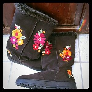 Brown suade boots