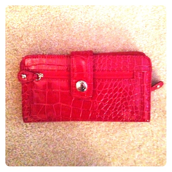 Red Faux Snake Skin Wallet