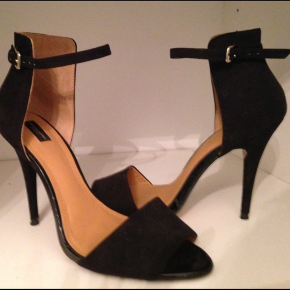 Zara Black Open Toe with Ankle Strap