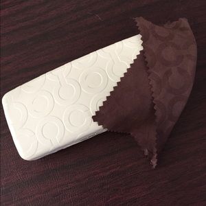 Coach Off White Cream Glasses Case