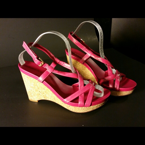 Lauren Pink Wedges Size 8.5