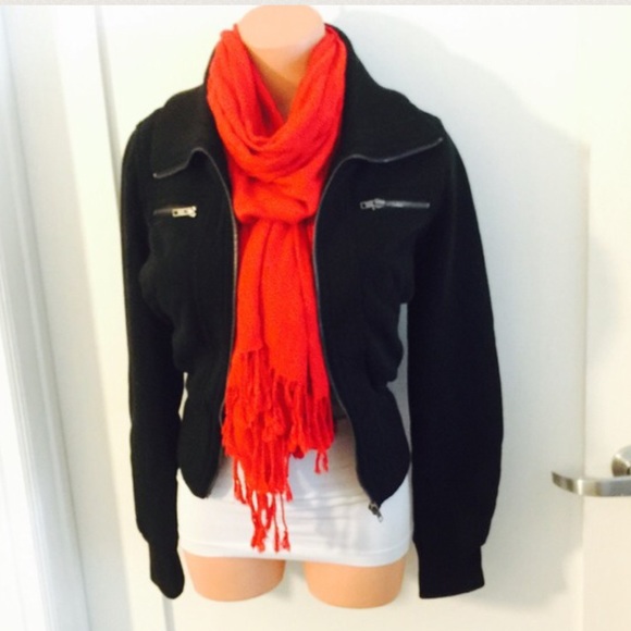 BLACK ZIP UP JACKET - Picture 1 of 4