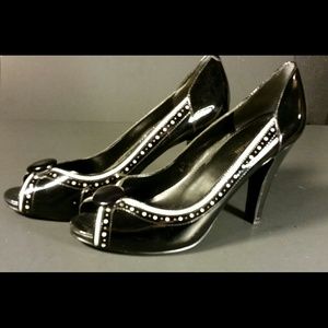 Enzo Angiolini Black Prep Toe Pumps  7.5m