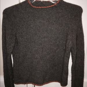 Gap size large gray with orange trim sweater