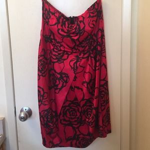 Torrid Red and Black Rose Dress