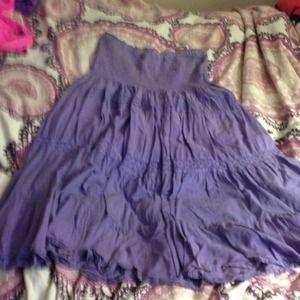 Purple smocked tube dress