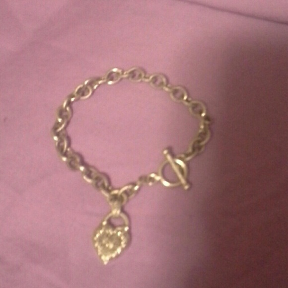 Real diamond silver charm bracelet