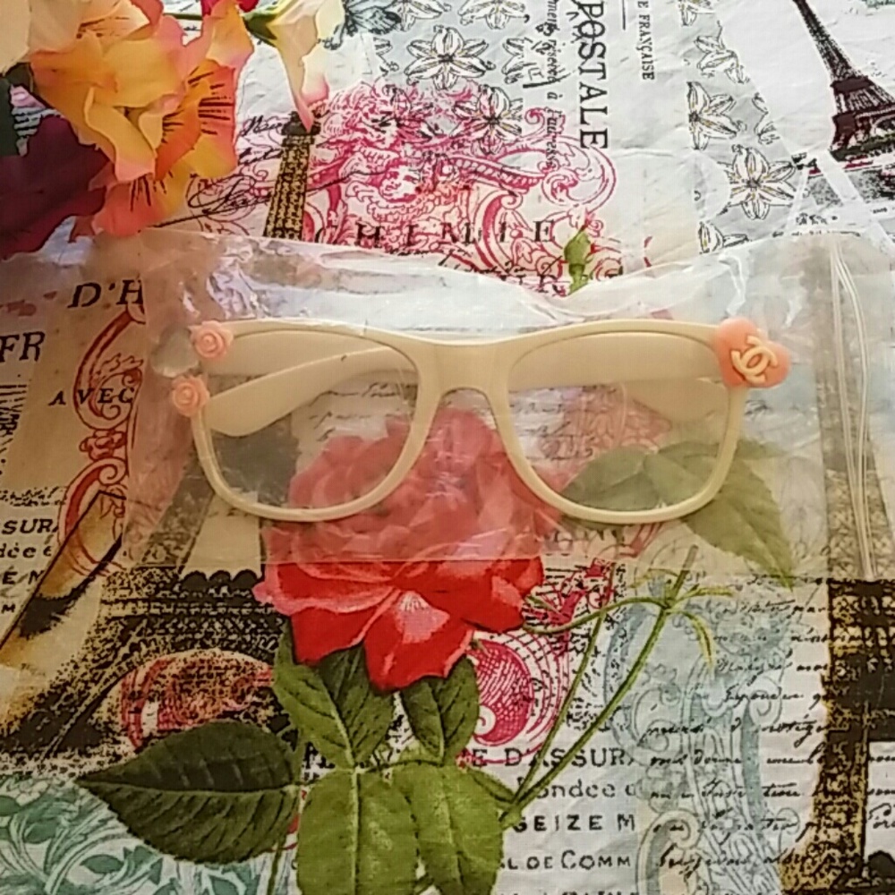 🌻 NEW* White light pink retro nerd shades deco design