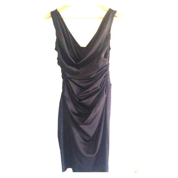 David's Bridal Black Satin Dress