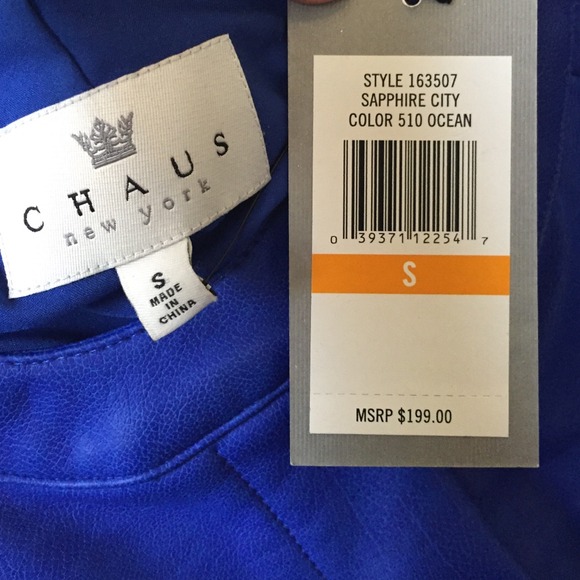 SOLD Cobalt Blue Leather Jacket - Picture 4 of 4