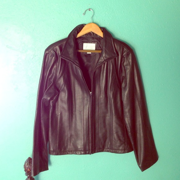 NWOT Worthington Black Genuine Leather Jacket - L