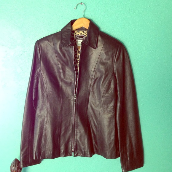 Vizzucci Black Genuine Leather Jacket - M