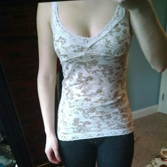 Floral Hollister tank top with lace straps