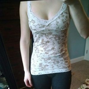 Floral Hollister tank top with lace straps