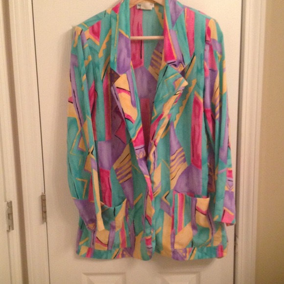 💗💛💜💚Fun 90's Style Blazer. Very Retro!