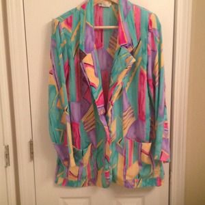 💗💛💜💚Fun 90's Style Blazer. Very Retro!