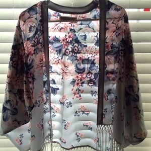 Abercrombie and Fitch Floral Fringe Kimono