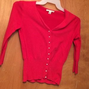 Red 3/4 Sleeve Banana Republic Cardigan