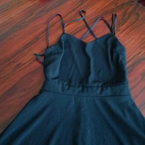 Black Strappy Skater Dress