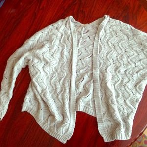 Gray Open Knit Cardigan