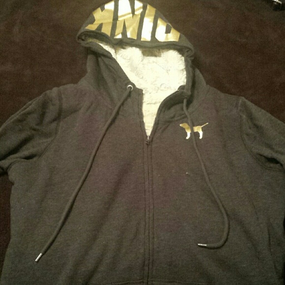 Victoria's Secret Sweaters - Worn once fuzzy gray victoria secret sweatshirt