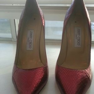Jimmy choo ankour metallic watersnake