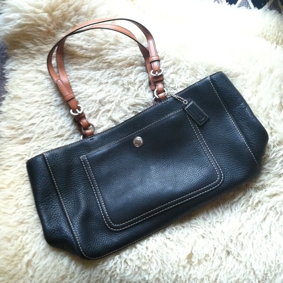 Genuine black leather Coach purse handbag